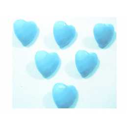 LOT 6 BOUTONS ACRYLIQUES : tete ours bleu fonçé 13*12mm (01) 