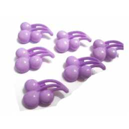 LOT 6 BOUTONS ACRYLIQUES : cerise mauve  17*11mm 