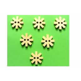 LOT 6 BOUTONS BOIS : fleur 16mm (04) 