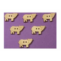  LOT 6 BOUTONS BOIS : vache 22*14mm (07) 