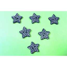 LOT 6 BOUTONS BOIS : etoile marine 15mm 