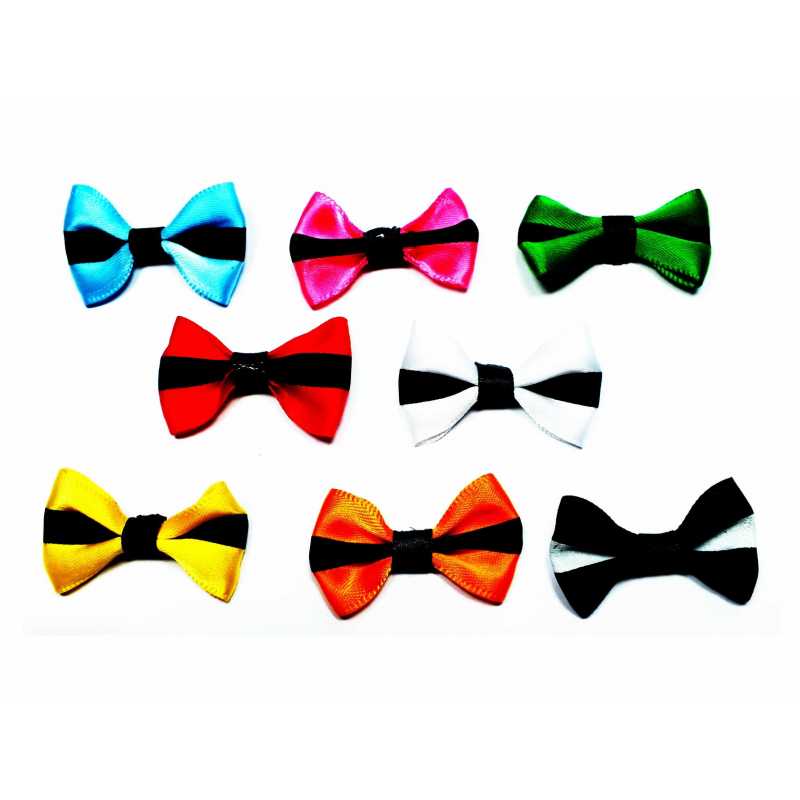 LOT 13 APPLIQUES TISSUS : noeud papillon multicolore 4*2cm (17) LOT 13 APPLIQUES TISSUS : noeud papillon multicolore 4*2cm (17)