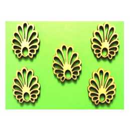 LOT 5 APPLIQUES BOIS  : divers 25*20mm 