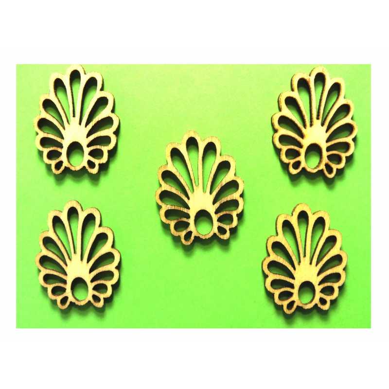 LOT 5 APPLIQUES BOIS  : divers 25*20mm 