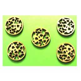 LOT 5 APPLIQUES BOIS  : divers 19mm 