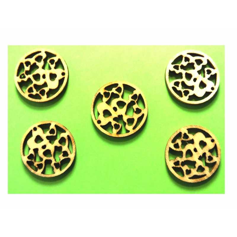 LOT 5 APPLIQUES BOIS  : divers 19mm 