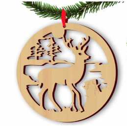 APPLIQUE BOIS : cerf 10cm , épaisseur 2.3cm .(03) 