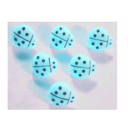 LOT 6 BOUTONS ACRYLIQUES : coccinelle bleu clair 16*15mm 