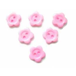 LOT 6 BOUTONS ACRYLIQUES : fleur rose clair 14mm (03) 