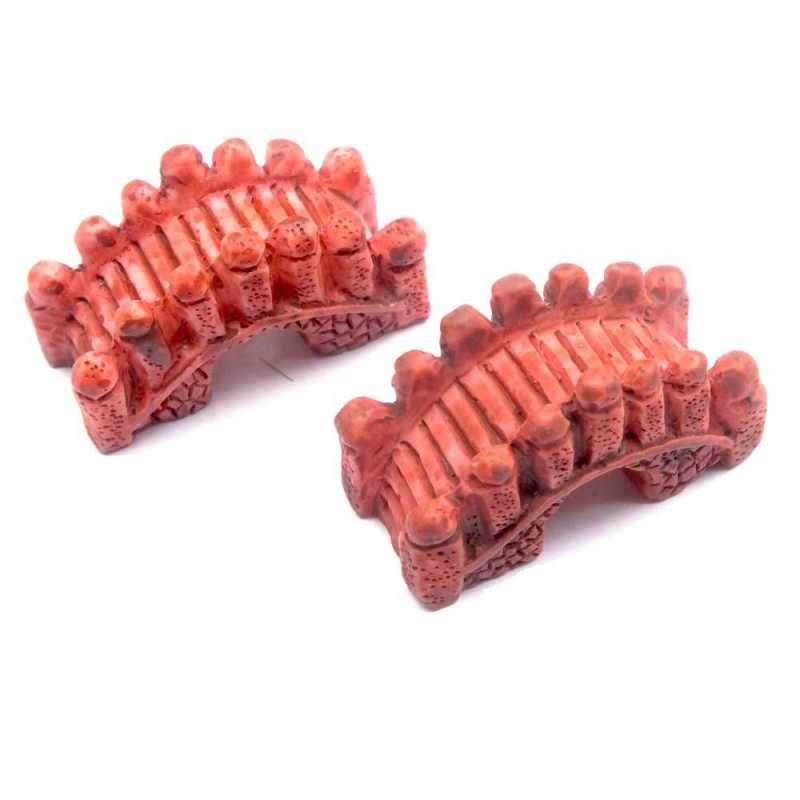 MINIATURE RESINE : lot 2 ponts marrons 32*17mm (08) 