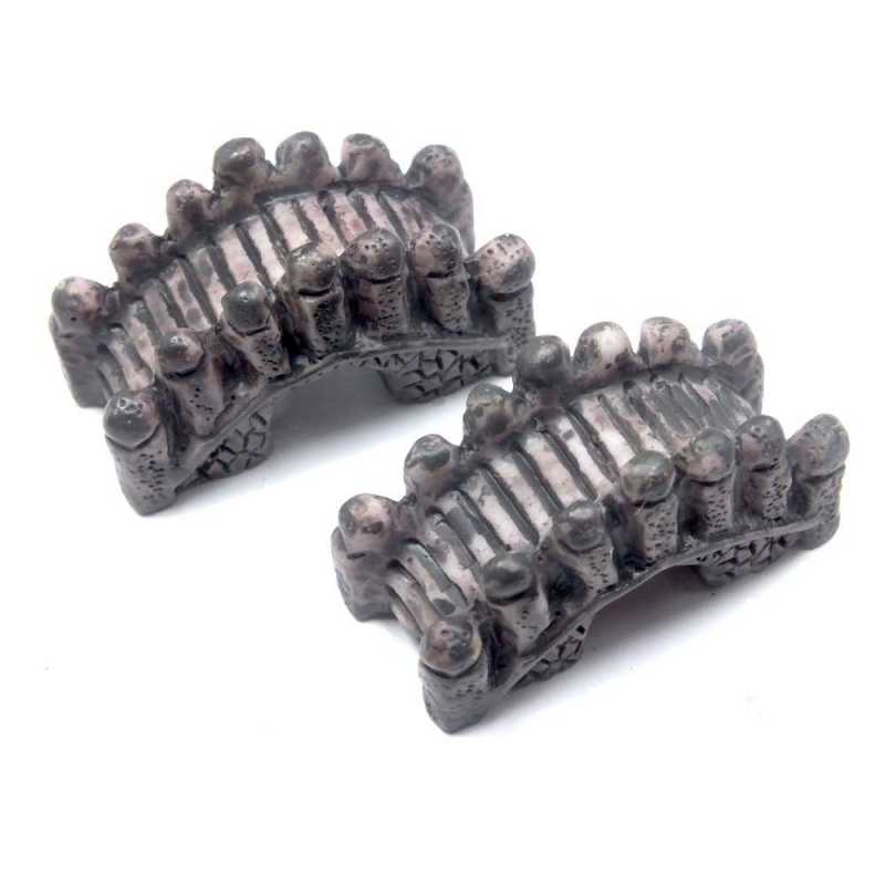 MINIATURE RESINE : lot 2 ponts marrons 32*17mm (09) 