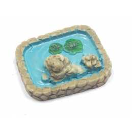 MINIATURE RESINE : bassin rectangle 28*24mm (01) 
