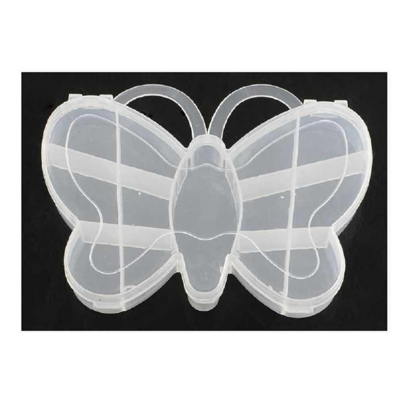 Boite vide plastique de rangement forme papillon 14*10cm 