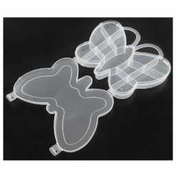 Boite vide plastique de rangement forme papillon 14*10cm 