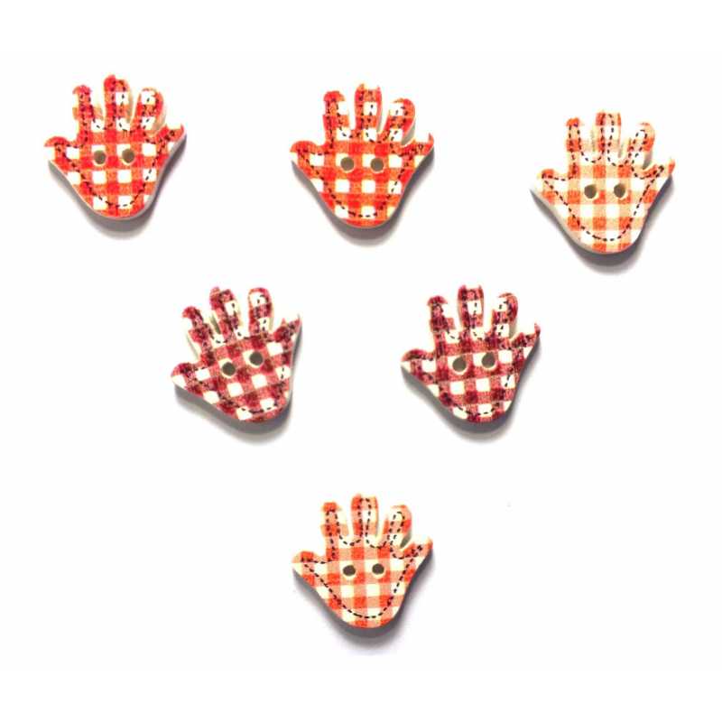 LOT 6 BOUTONS BOIS : main 18*18mm (02) 