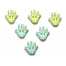 LOT 6 BOUTONS BOIS : main 18*18mm (01) 