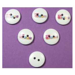 LOT 6 BOUTONS BOIS : rond thème fête forraine 15mm (04) 