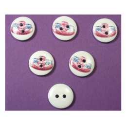 aaLOT 6 BOUTONS BOIS : rond thème fête forraine 15mm (10) 