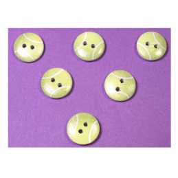LOT 6 BOUTONS BOIS : rond motif ballon 15mm (03) 
