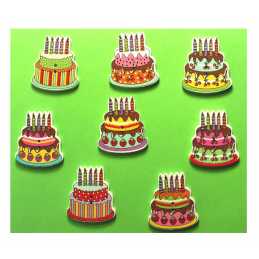 LOT 8 BOUTONS BOIS : gateau 30*26mm (04) 