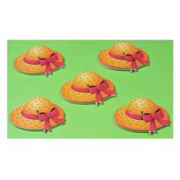 LOT 5 BOUTONS BOIS : chapeau 30*22mm (05) 