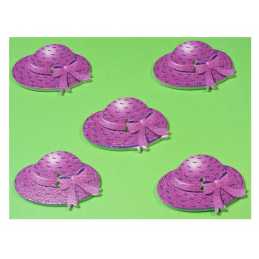 LOT 5 BOUTONS BOIS : chapeau 30*22mm (08) 