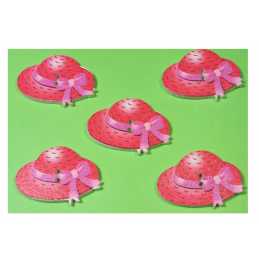 LOT 5 BOUTONS BOIS : chapeau 30*22mm (10) 
