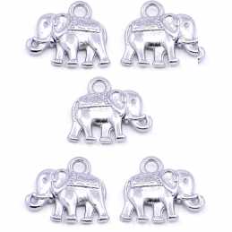 LOT 5 CHARMS/BRELOQUES  plaqué argent :éléphant 14*12mm (03) 