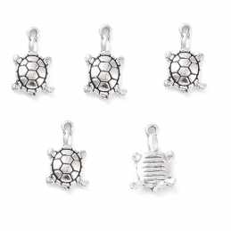 LOT 5 CHARMS/BRELOQUES  plaqué argent tortue 18*11mm (05) 