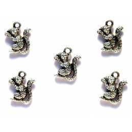 LOT 5 CHARMS/BRELOQUES plaqué argent écureuil 15*13mm (01) 
