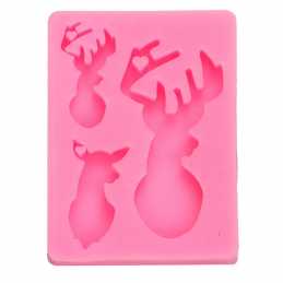 MOULE SILICONE ROSE 8.5*6cm : cerf (01) 