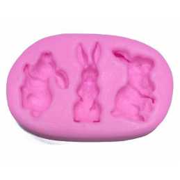 MOULE SILICONE ROSE 8*5cm : lapin (01) 