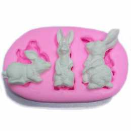 MOULE SILICONE ROSE 8*5cm : lapin (01) 