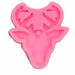 MOULE SILICONE ROSE 8.5*7cm :  cerf (02) 