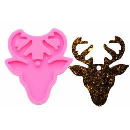 MOULE SILICONE ROSE 8.5*7cm :  cerf (02) 