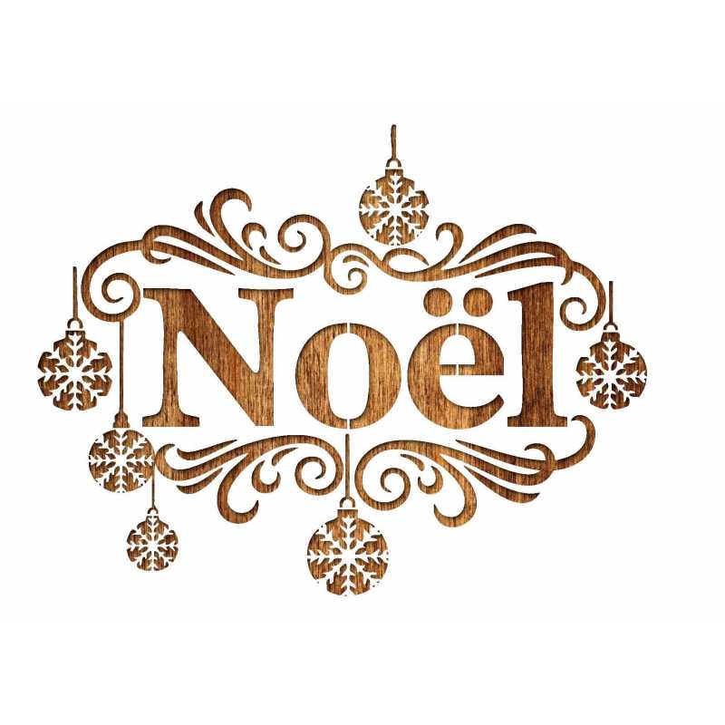 POCHOIR PLASTIQUE MYLAR A4 Noel et boule flocons  
