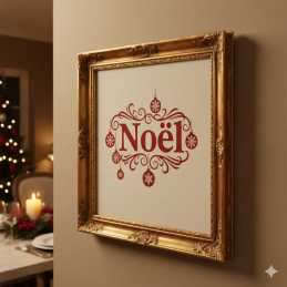 POCHOIR PLASTIQUE MYLAR A4 Noel et boule flocons  