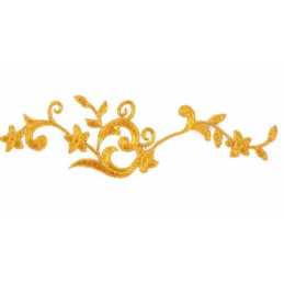 APPLIQUE TISSU THERMOCOLLANT : bordure gold 22*5cm (09) 