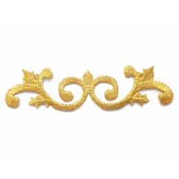 APPLIQUE TISSU THERMOCOLLANT : ornement gold 11*3cm (16) 