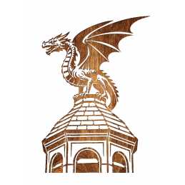 POCHOIR PLASTIQUE MYLAR A4 Dragon sur clocher 