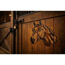 Pochoir 28 x 28 cm en plastique mylar tête de cheval 