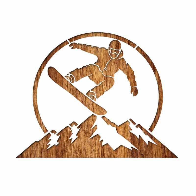 POCHOIR PLASTIQUE MYLAR 28 x 28 cm Snowboarder 2  