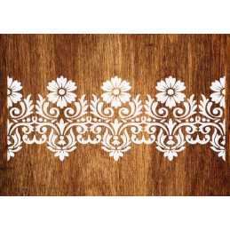 POCHOIR PLASTIQUE MYLAR 30*21cm Frise baroque fleurie  