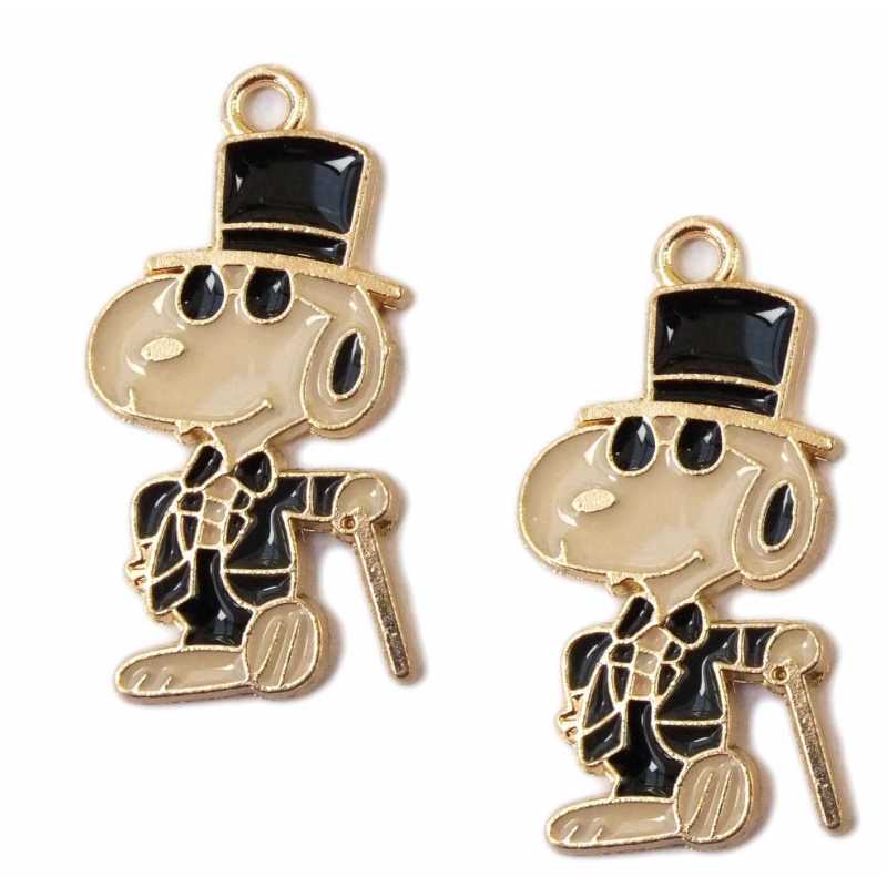 LOT 2 CHARMS/BRELOQUES  plaqué doré:chien 29*15mm (21) 