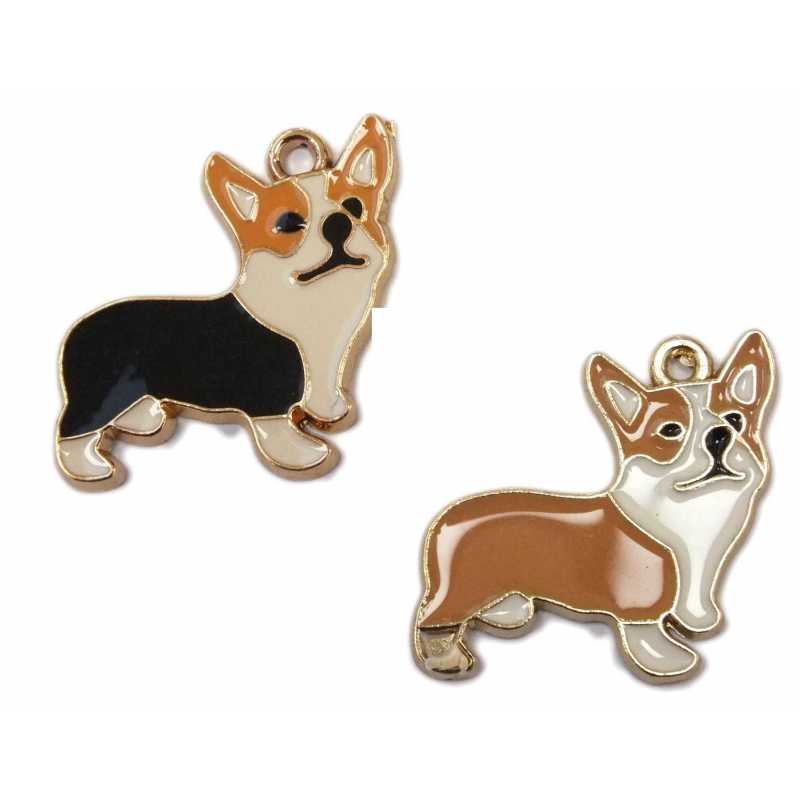 LOT 2 CHARMS/BRELOQUES  plaqué doré : chien 24*23mm (22) 