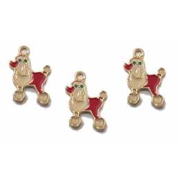 LOT 3 CHARMS/BRELOQUES  plaqué doré : chien 16*13mm (24) 