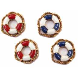 LOT 4 BRELOQUES/CHARMS METAL DORES : bouée 15mm (01) 