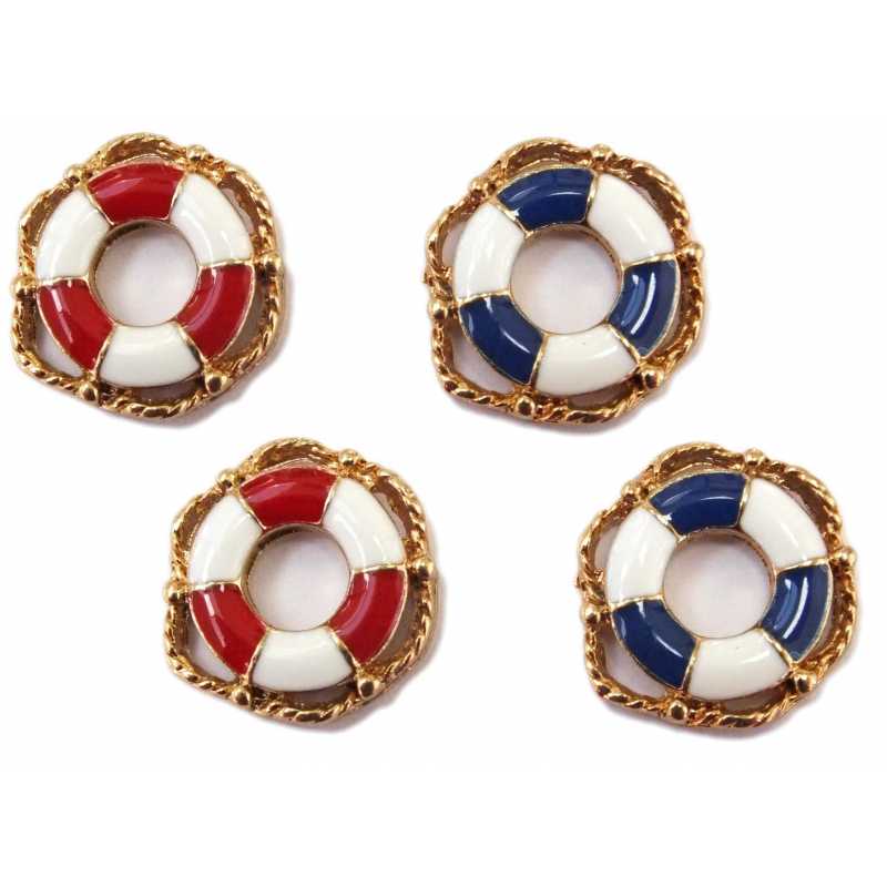 LOT 4 BRELOQUES/CHARMS METAL DORES : bouée 15mm (01) 