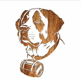 POCHOIR PLASTIQUE MYLAR 28*28cm  Chien St bernard 