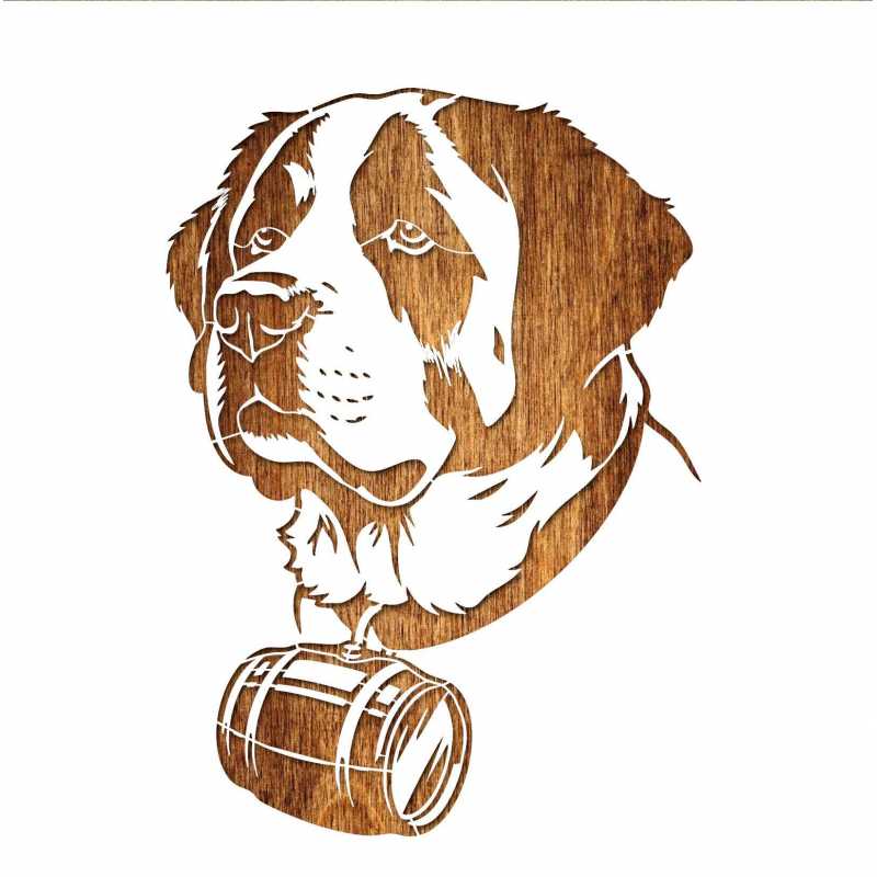 POCHOIR PLASTIQUE MYLAR 28*28cm  Chien St bernard 